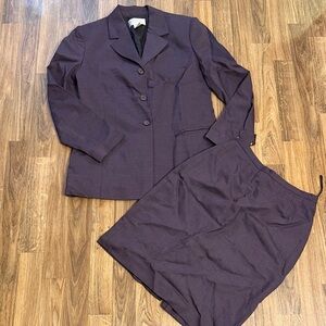 Petite Sophisticate Purple Blazer Skirt suit Set